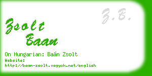zsolt baan business card
