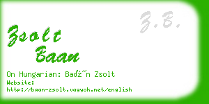 zsolt baan business card